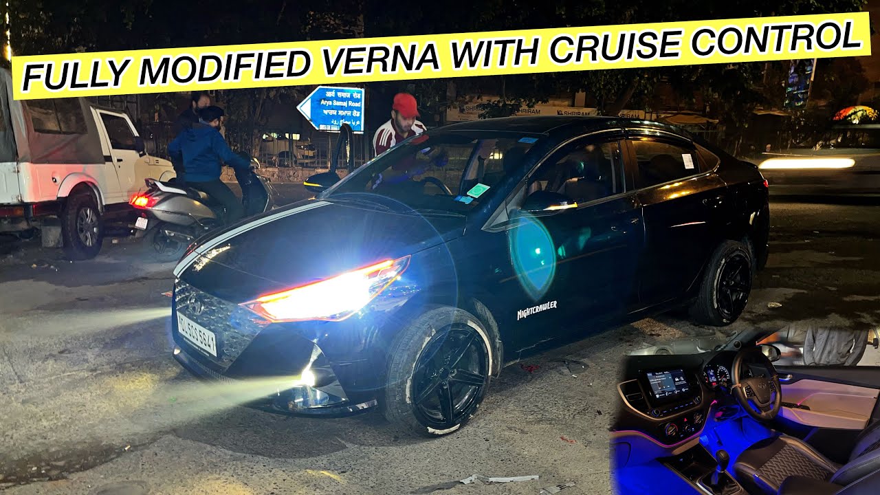 Verna Modified🔥 CRUISE CONTROL IN VERNA with ambient light #hyundai #hyundaiverna #vernamodified