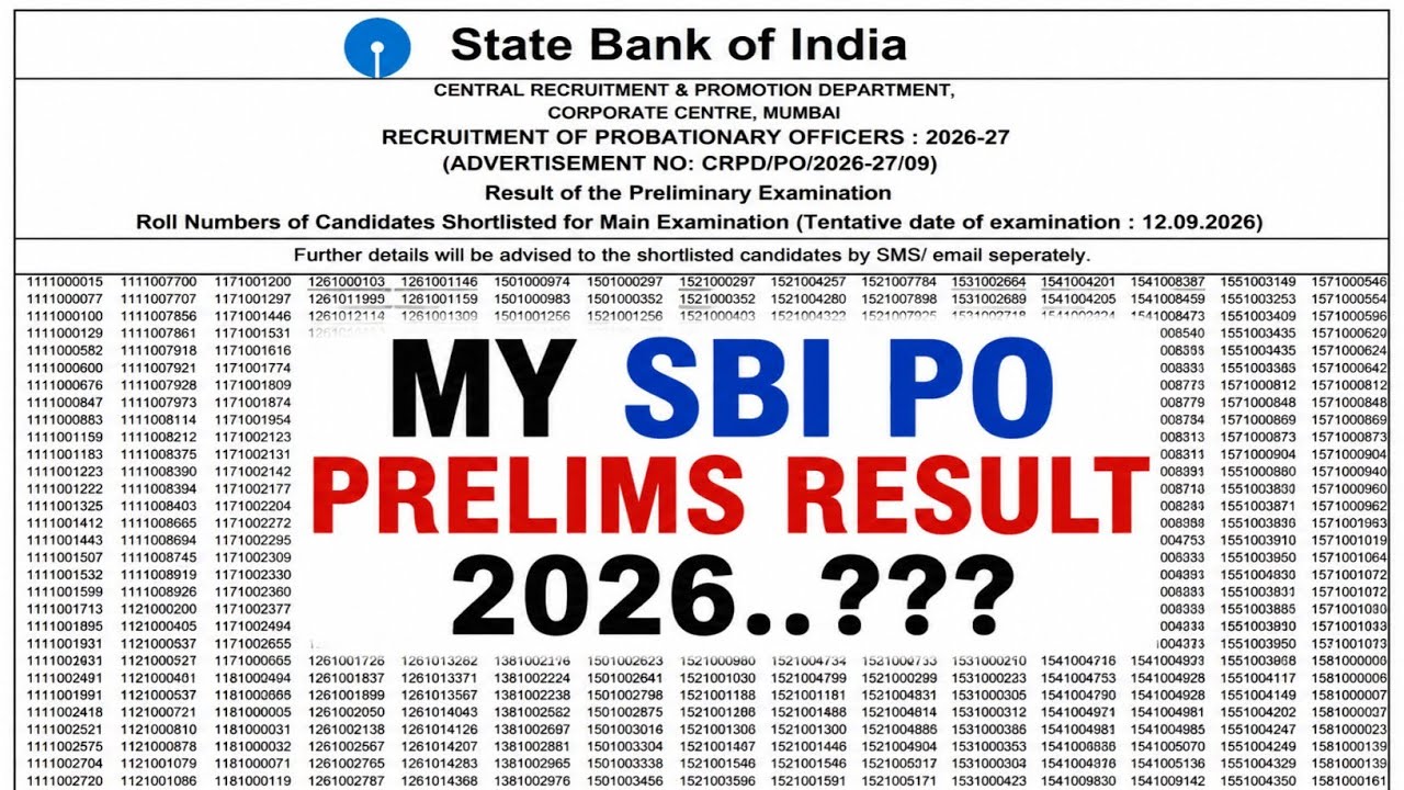 MY SBI PO PRELIMS RESULT 2026..??? 🔥 #sbi #sbipo