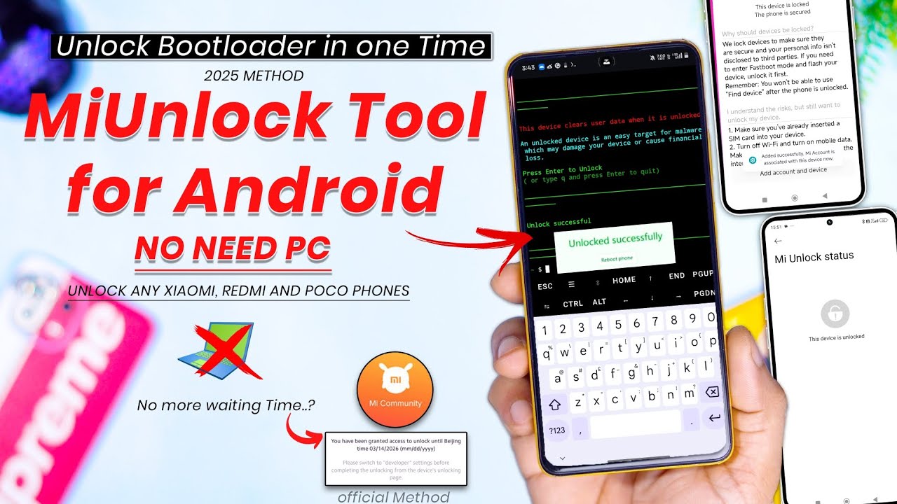 MiUnlock Tool for Android | The Fastest way to Unlock Bootloader without Pc in 2025 🔥|HyperOS & MIUI
