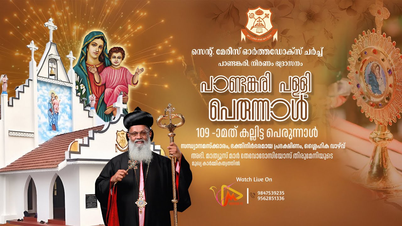 പാണ്ടങ്കരി പള്ളി പെരുന്നാൾ. സന്ധ്യാ നമസ്ക്കാരം, ഭക്തി നിർഭരമായ പ്രദക്ഷിണം, ശ്ലൈഹിക വാഴ്‌വ്.