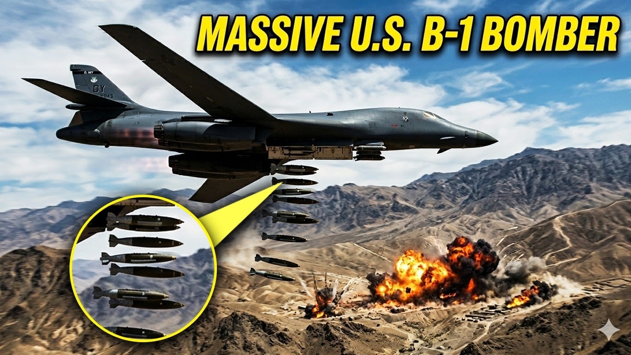 US Air Force B-1B Drops Bombs With Incredible Target Accuracy