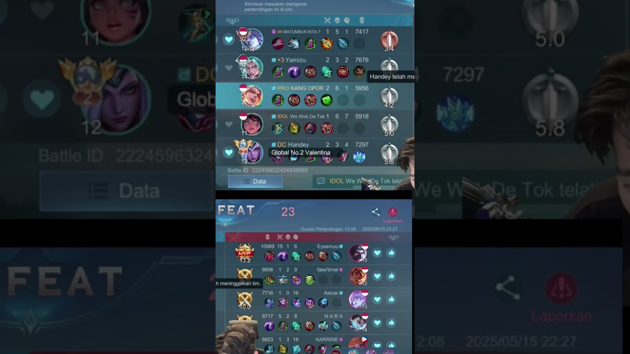 bahkan top global ga sanggup gendong ni orang parah #mobilelegends #mabarvip