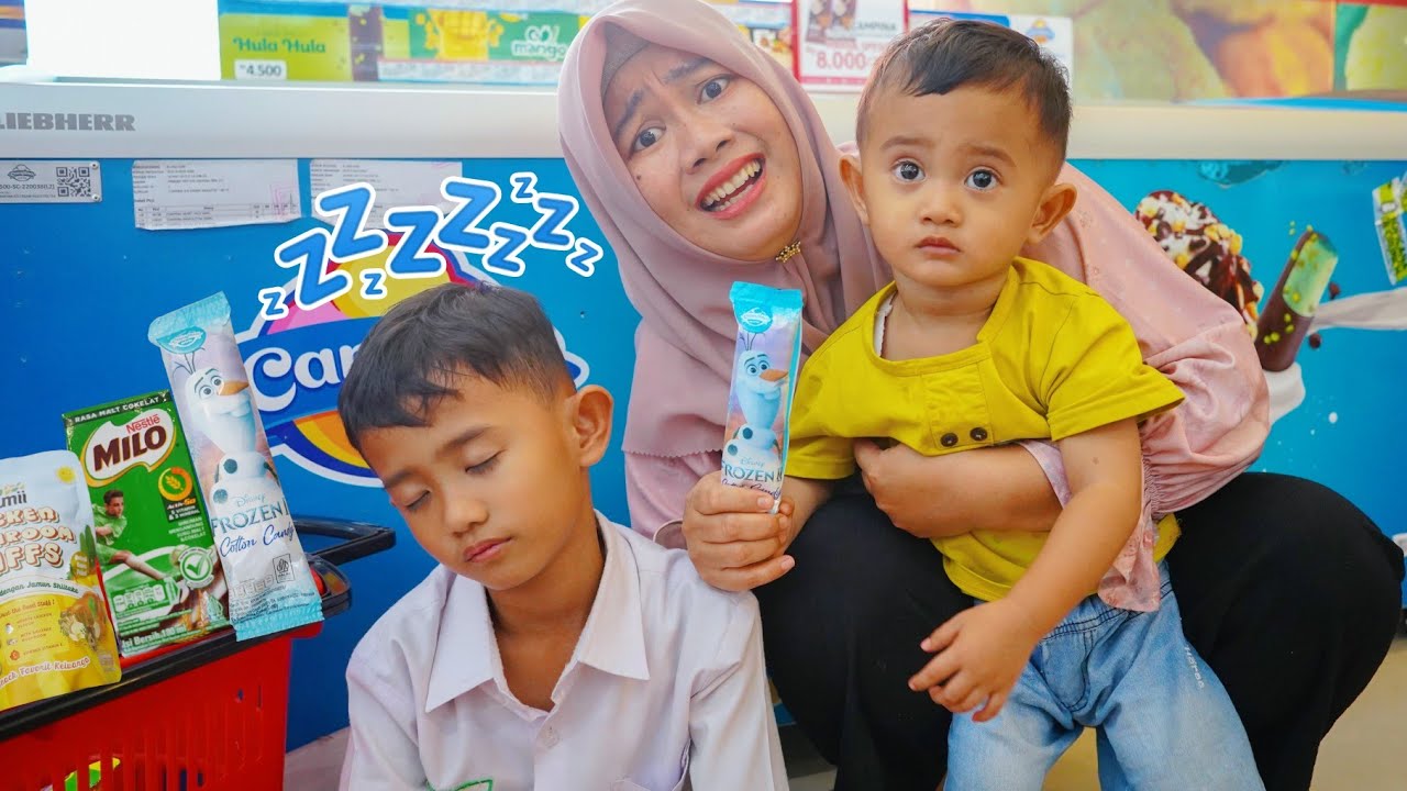ALI AZAM JAJAN ES KRIM DAN SUSU MALAH TIDUR 😱 JEMPUT PULANG SEKOLAH
