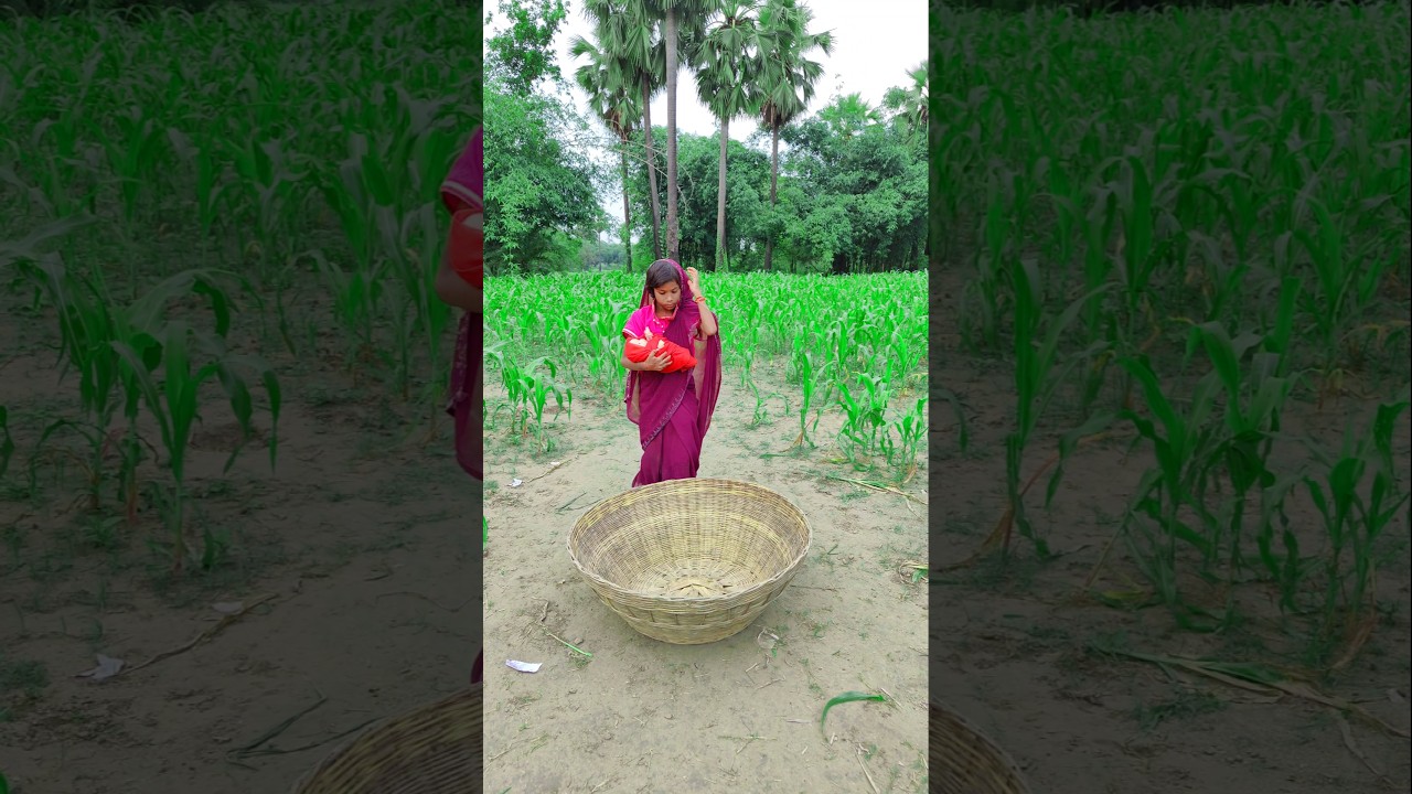 maa ne bacche ko tokri me chipa diya 😱😭 