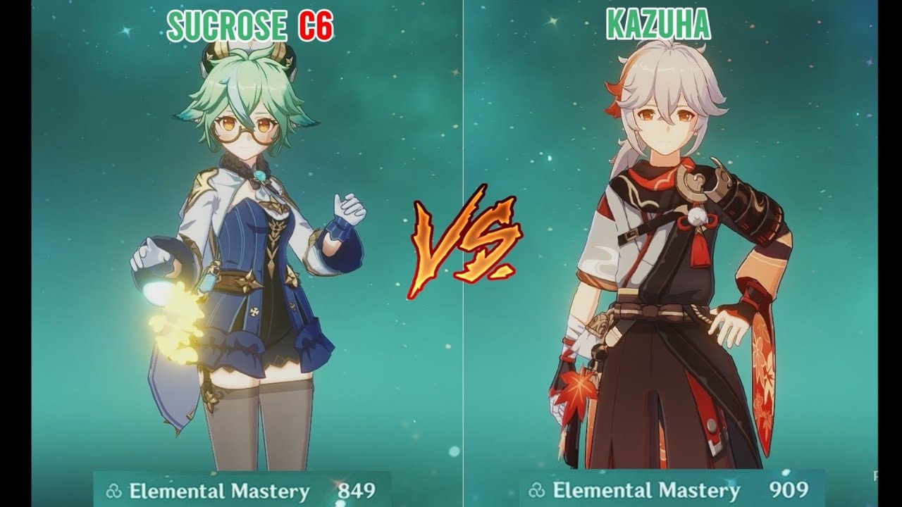 Sucrose C6 vs Kazuha C0 - Buff Comparison (Gneshin Impact)