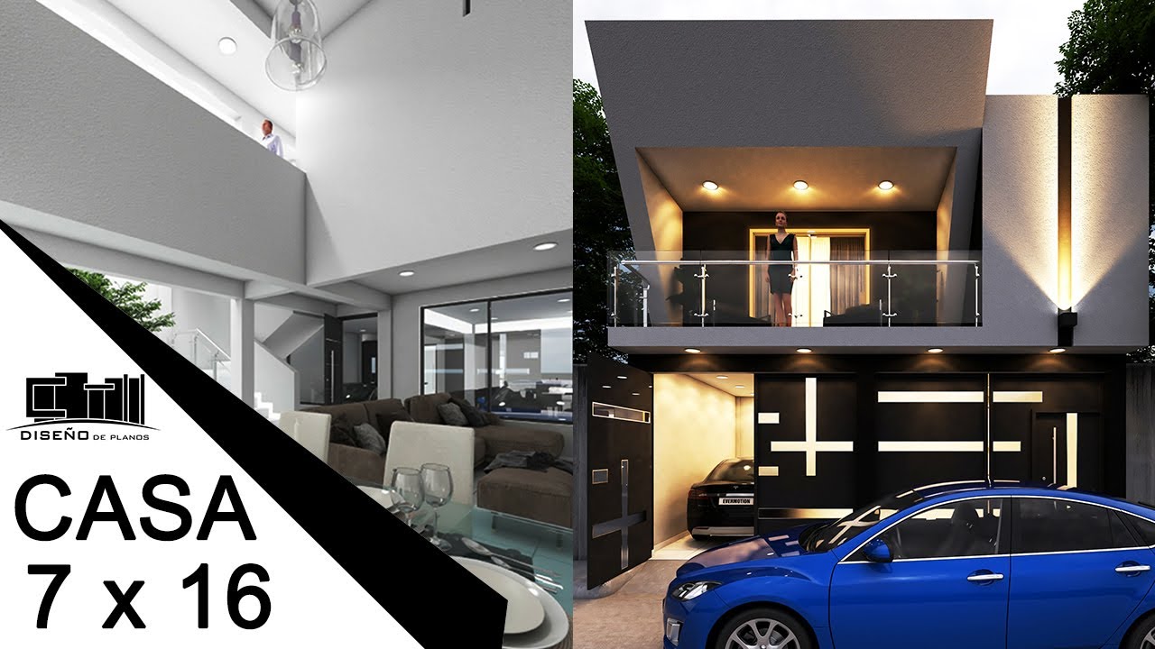 PLANO DE CASA PEQUEÑA DE 7 X 16 M./ HOUSE PLAN 7 X 16 M. / CASA R-01 ZITÁCUARO, MICHOACÁN, MÉXICO.