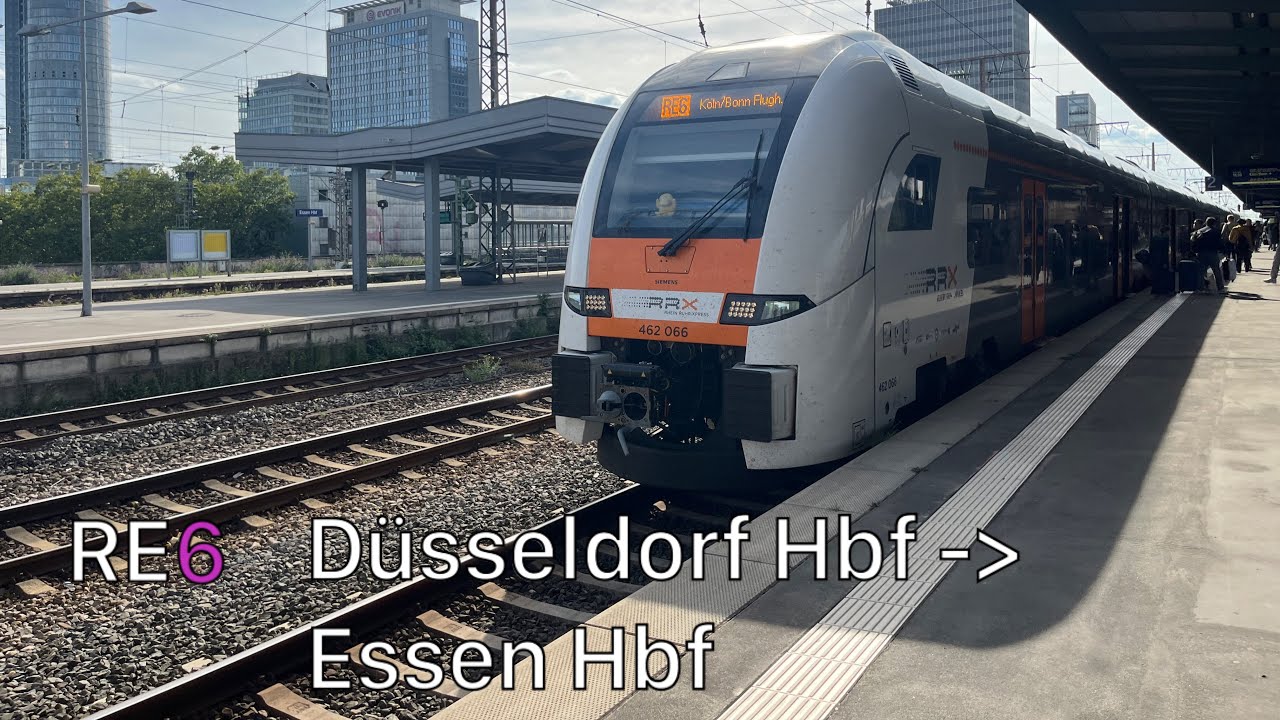 Die Mitfahrt mit dem RE6 von Düsseldorf Hbf bis Essen Hbf