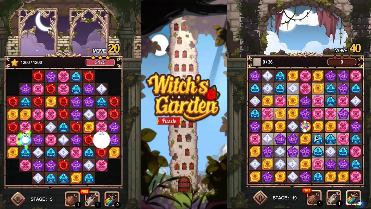 Witch's Forest Free Match 3 Puzzle 2020