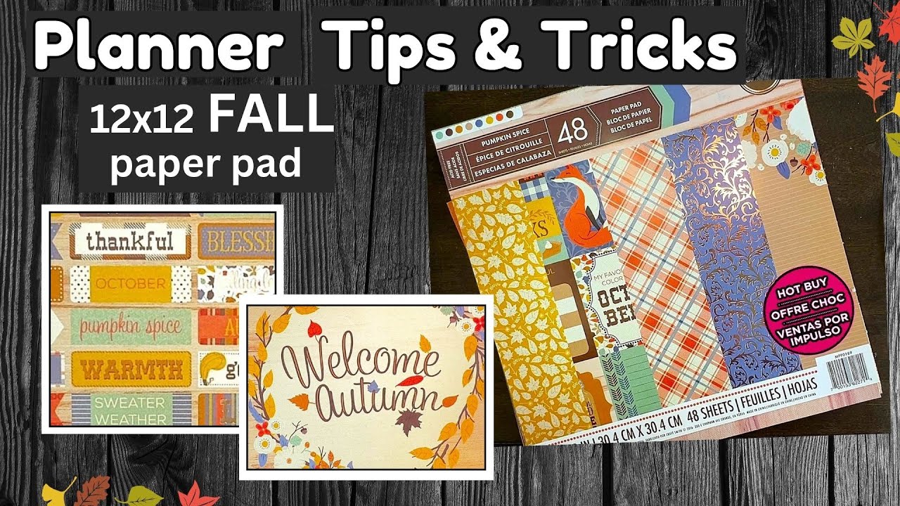 How to use a 12x12 FALL paper pad in your planners - Michael's - Happy Planner - plan with me