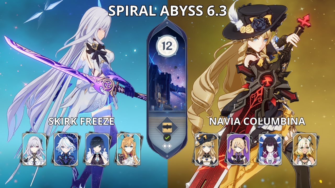 C0 Skirk Freeze and C0 Navia Columbina | Spiral Abyss 6.3 Floor 12 | Genshin Impact