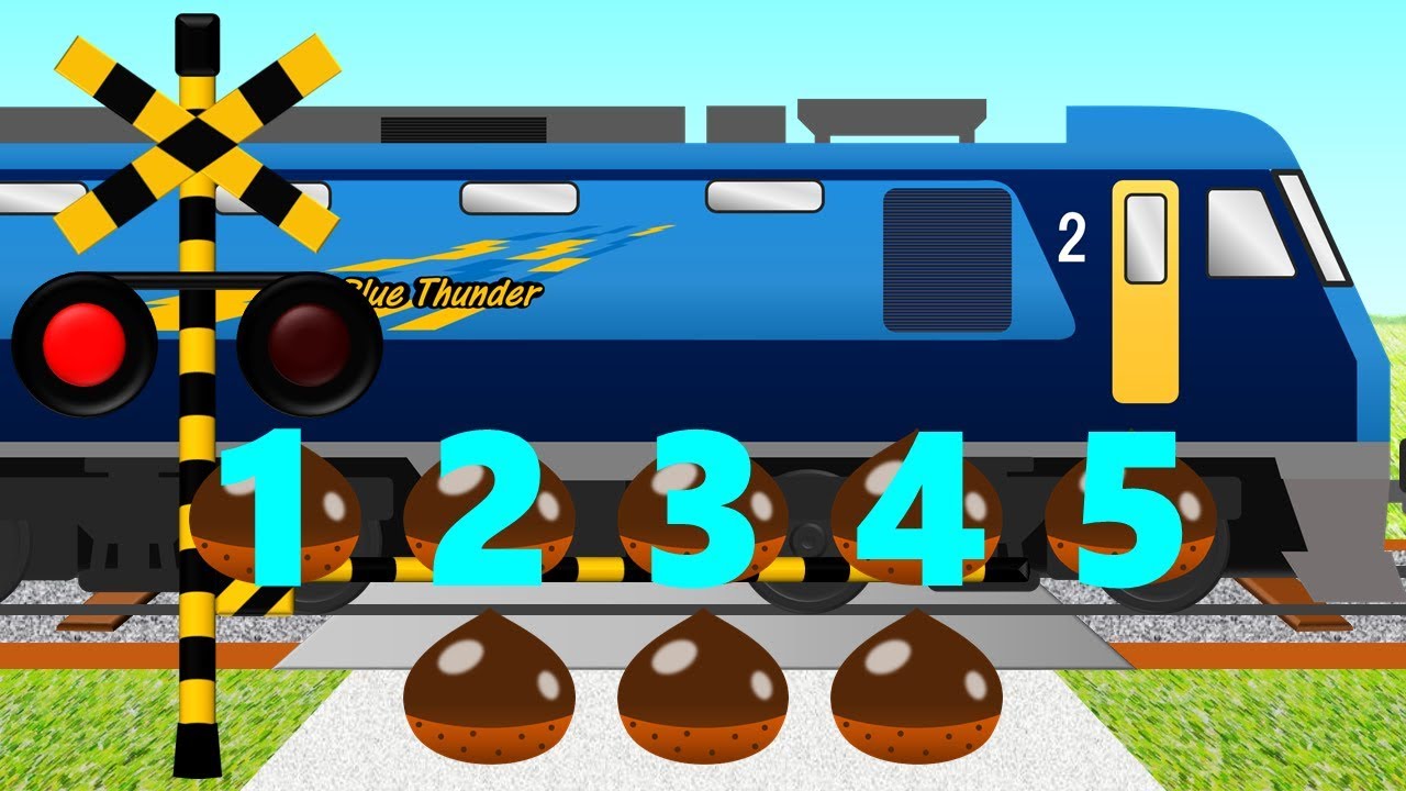 英語で数をかぞえる知育踏切電車アニメ | Numbers Counting to 10 for Kids
