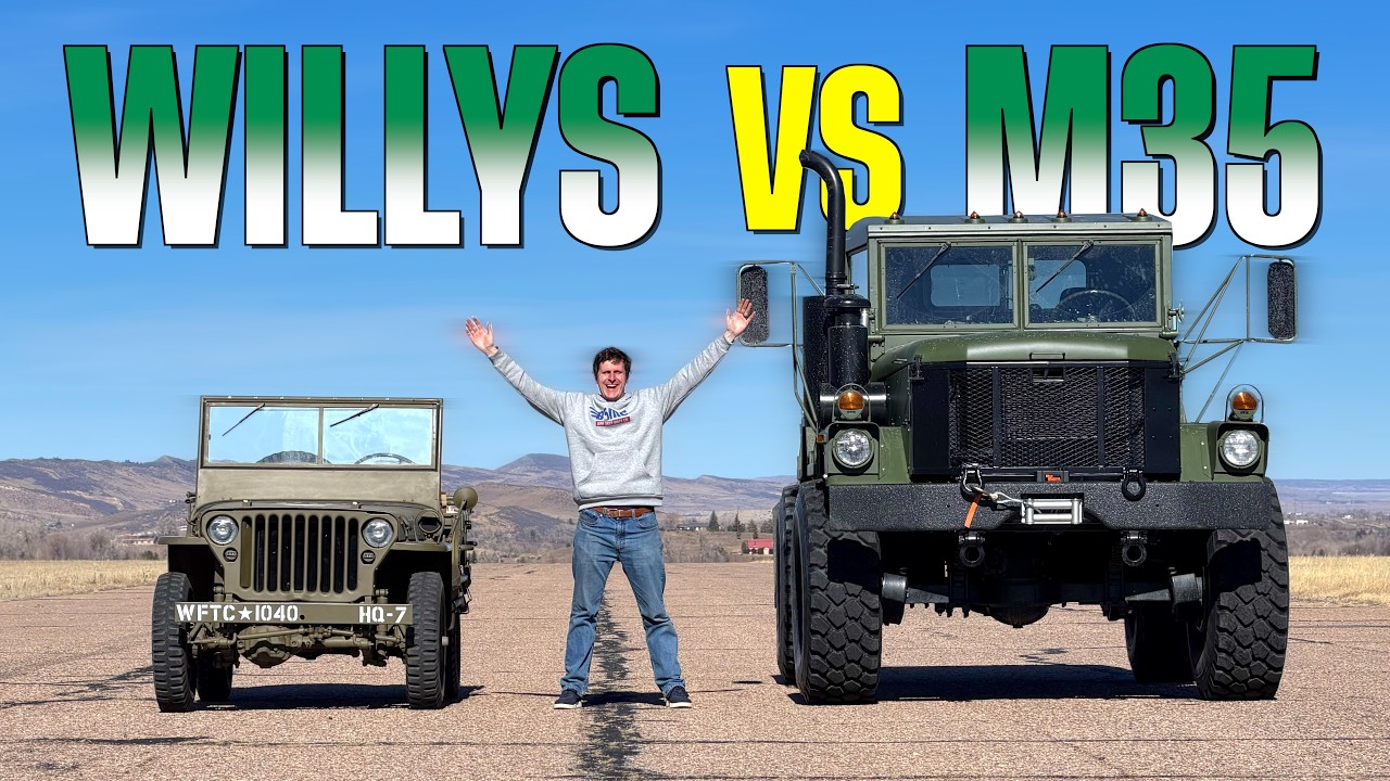 This Might Be The World's Slowest Drag Race...Willys Jeep vs M35 Military Truck!