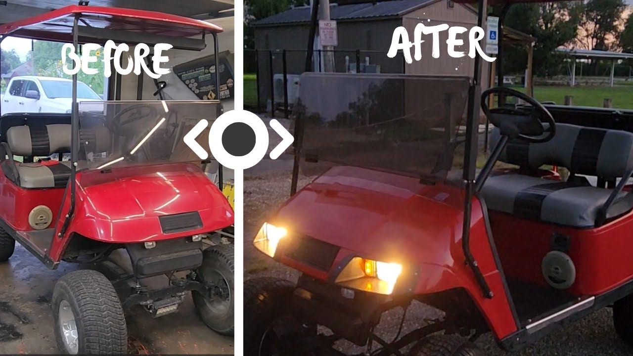 EZGO Golf cart Gets a Light Kit!!!!