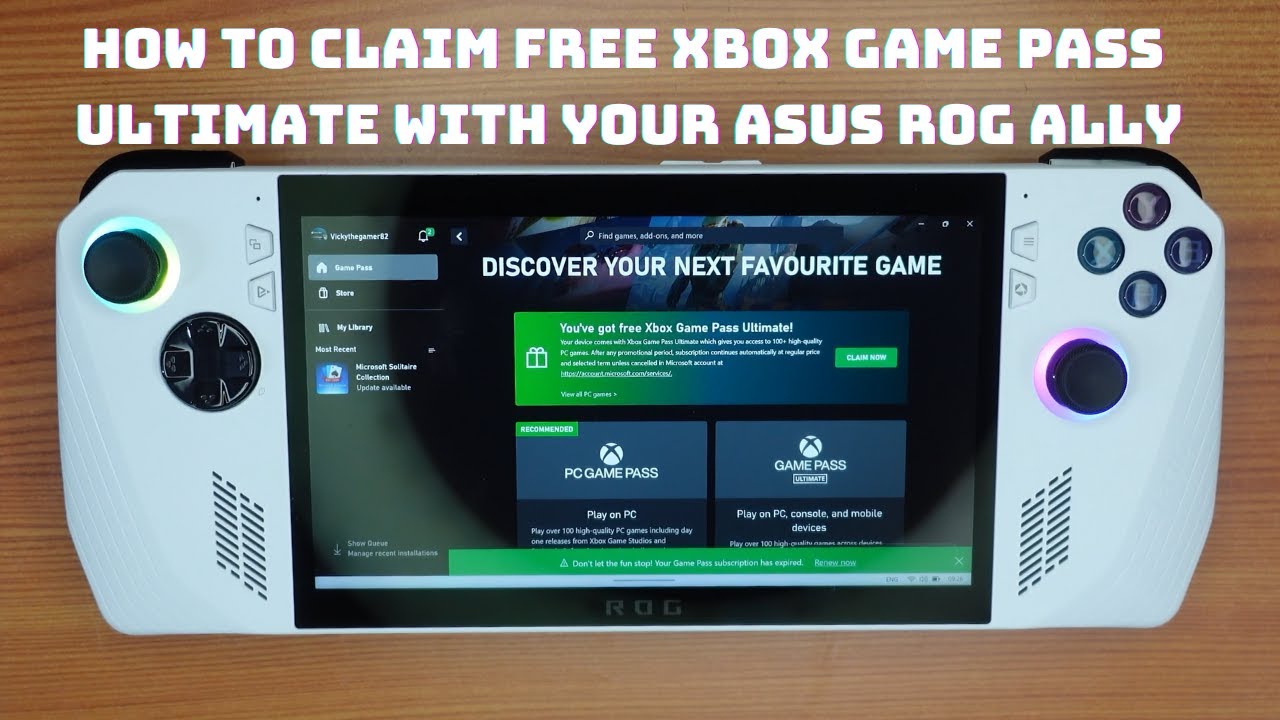 Как получить бесплатный XBOX Game Pass Ultimate с ASUS ROG Ally