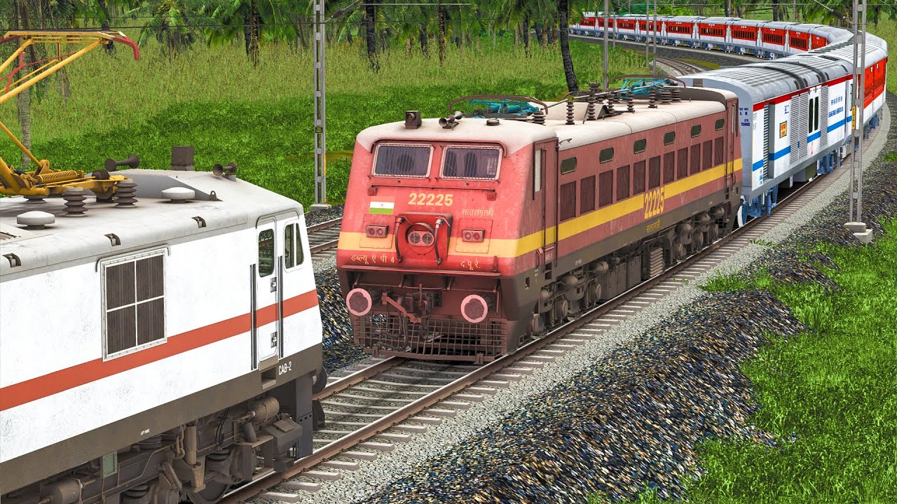 RAJDHANI EXPRESS TRAIN ENGINE FAILED | EMERGENCY RESCUE BY WAP7 | BUMPY #railway RAILROAD