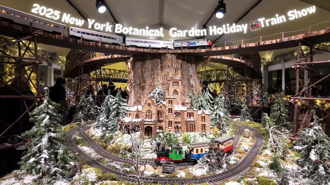 ✨🚂[4K]New York Botanical Garden Holiday Train Show 2025|Stunning Night Views & Christmas Lights NYBG