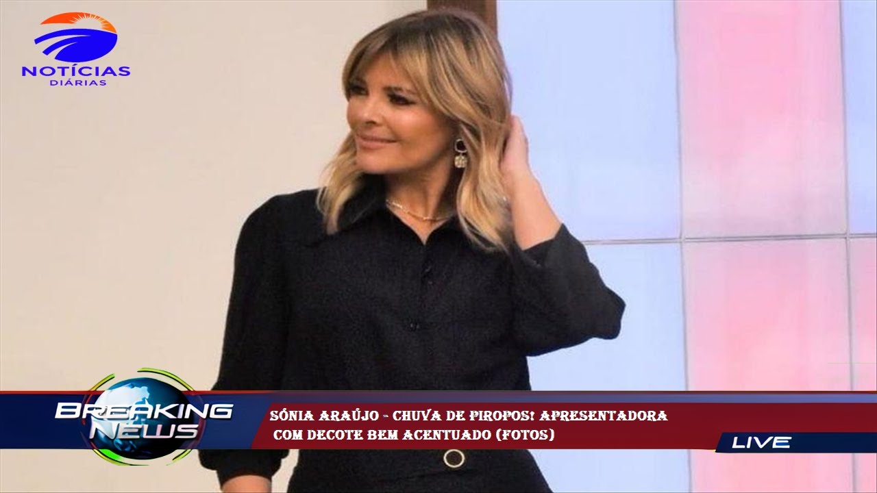 Sónia Araújo - Chuva de piropos! Apresentadora  com decote bem acentuado (fotos)