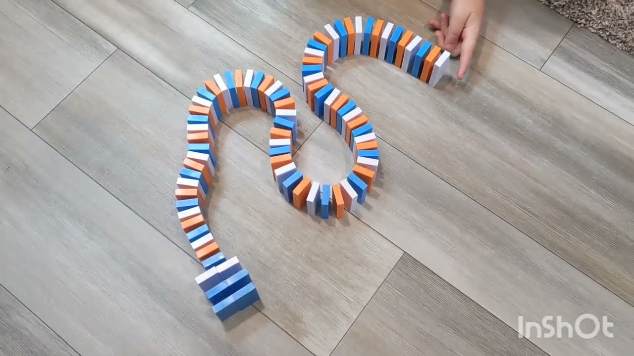 Cool Color Domino Toppling