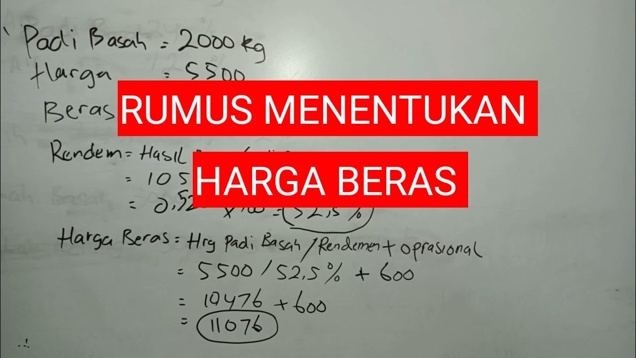 Giling Padi Tentukan Harga Beras Dengan Rumus Ini
