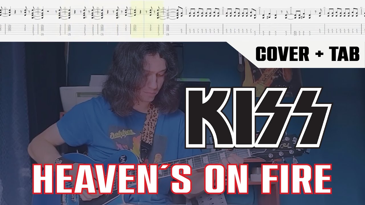 Kiss - Heaven´s on fire - Guitar cover (With Tab)