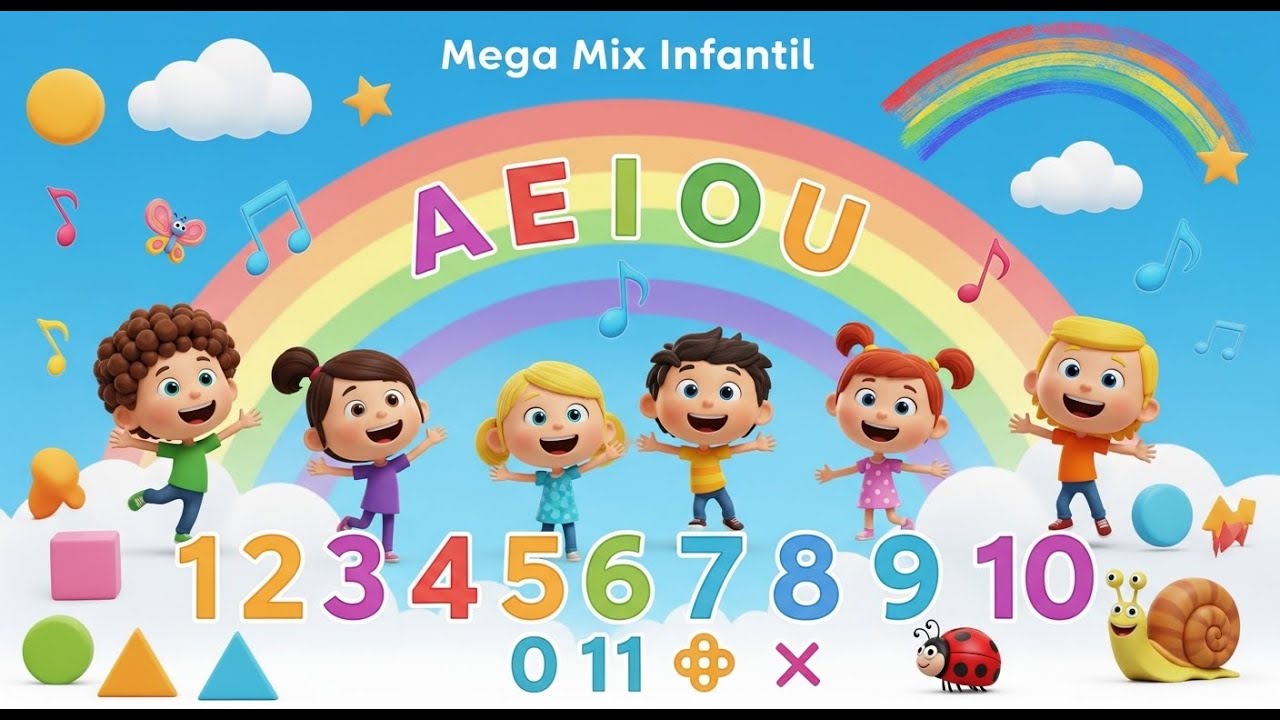 Mega Mix Infantil | 8 Canciones Infantiles para Aprender Jugando