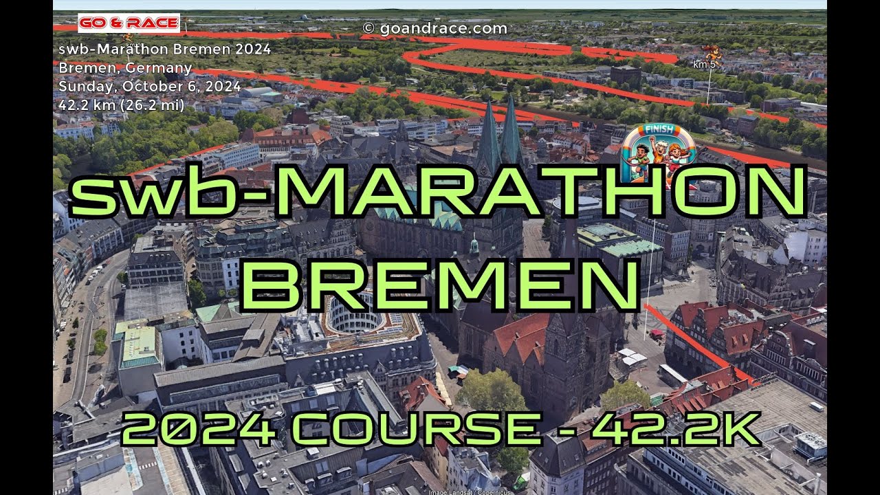 swb-Marathon Bremen 2024: fly over the marathon course!