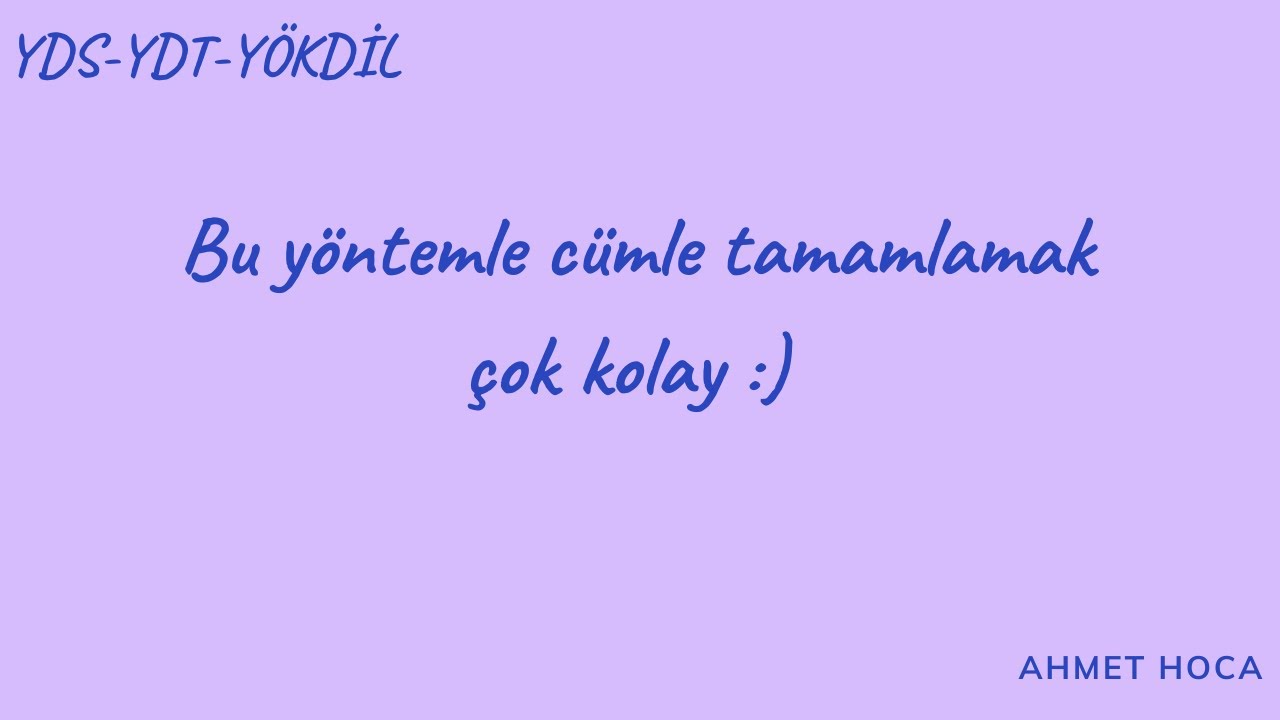 Tek bir yöntem ile bir kolay bir zor cümle tamamlama nasıl yapılır ✔✨🎉