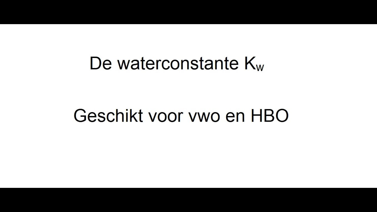 De Waterconstante,