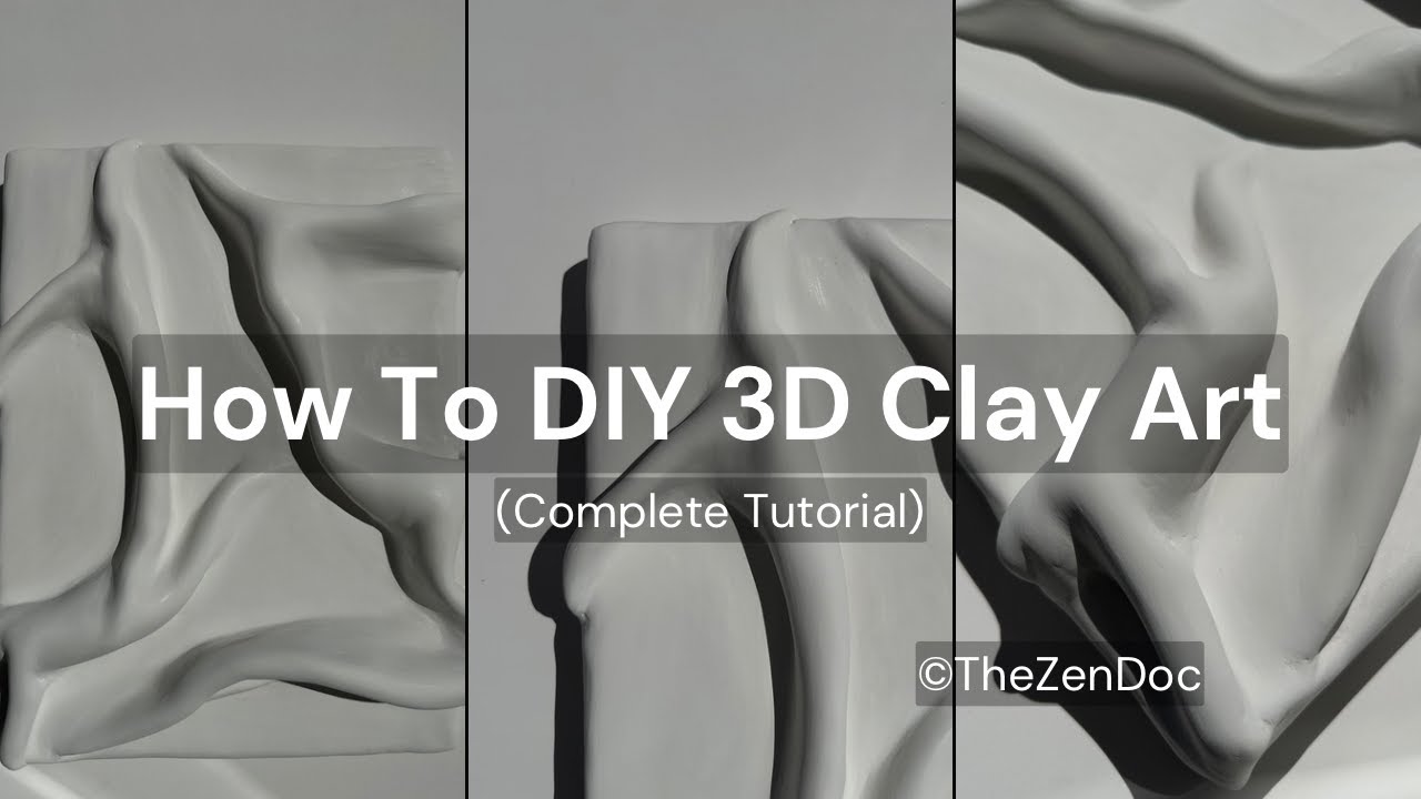 How To DIY 3D Clay Art | Air Dry Clay Art on Canvas Tutorial