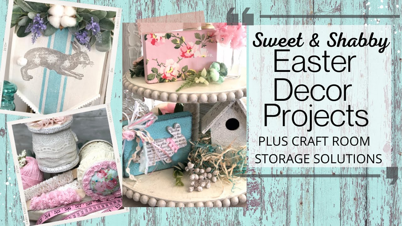 Simple Easter DIY Projects • Tiered Tray Decor • IOD Paint Inlays • Tin Can Craft Room Storage