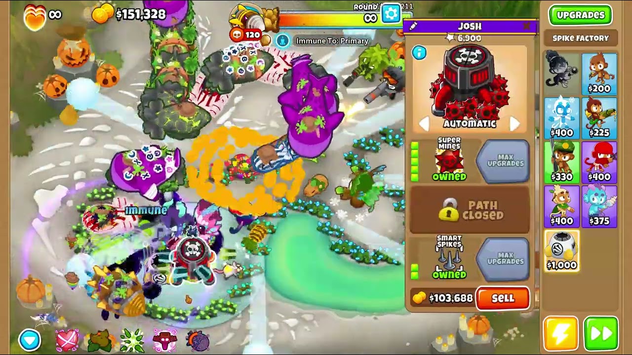 Btd6 Boss Rush Island 5 157 pops (Dreadbloon - Streambed)