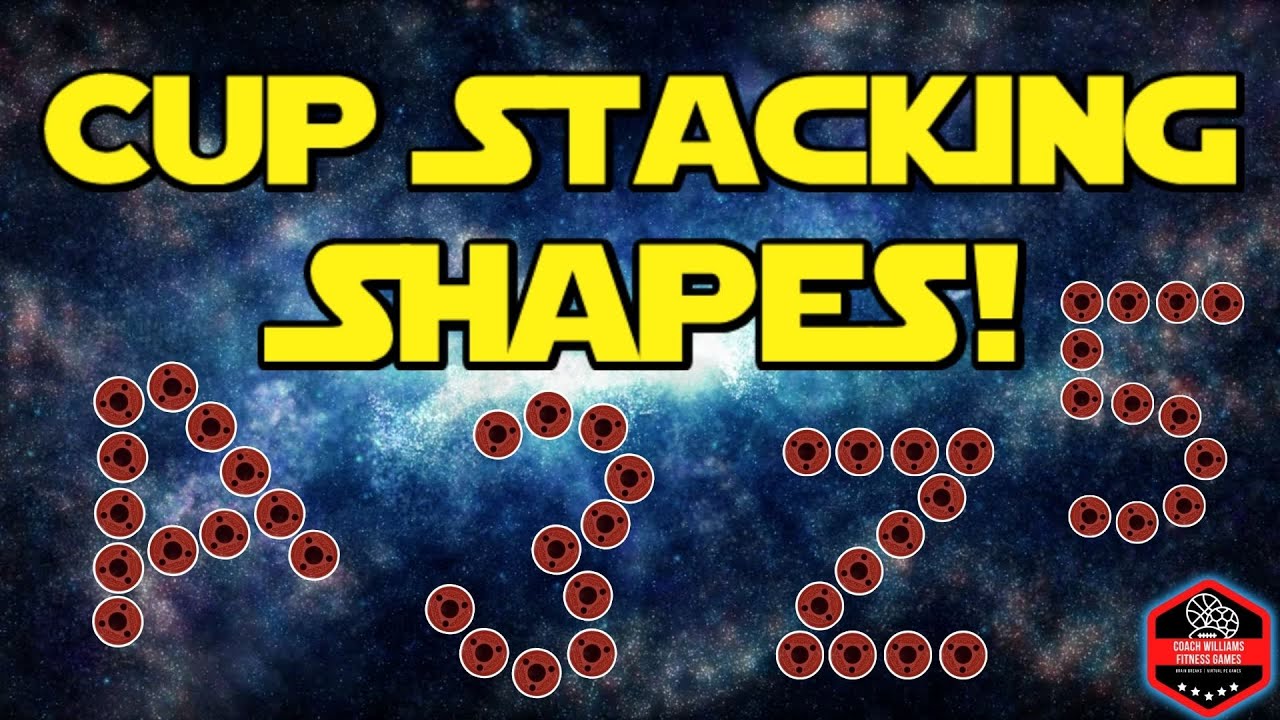 Cup Stacking Shapes! A-Z [Speed Stacking | Virtual Learning| ABCs | Phys Ed | PE | Cross Curricular]