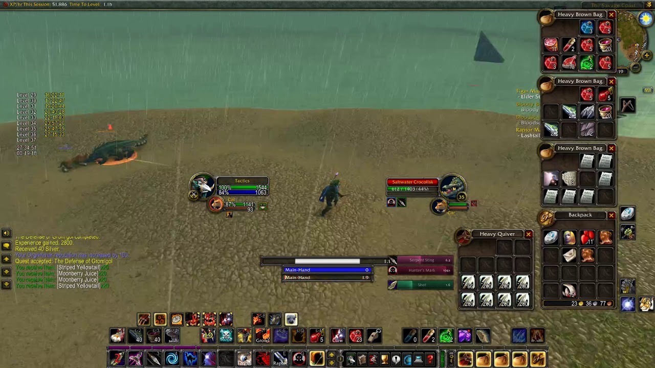 World record 1-60 horde hunter | 36-38 STV/Dustwallow Marsh | 3d22h9m | Solo only speedrun