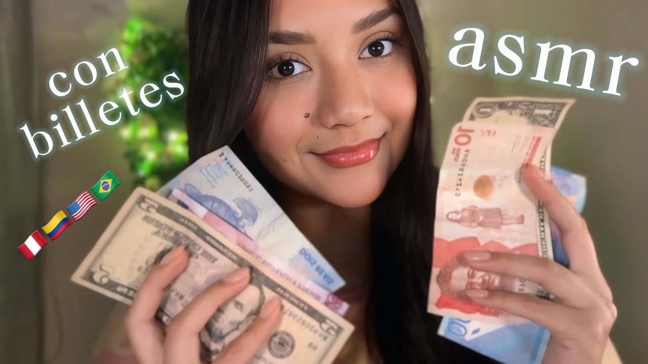 ASMR CON BILLETES 💵 de DIFERENTES PAÍSES (sonidos de papel para dormir rápido)