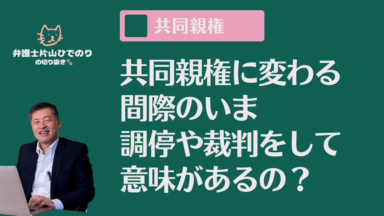 【共同親権】共同親権に変わる間際のいま調停や裁判をして意味があるの？