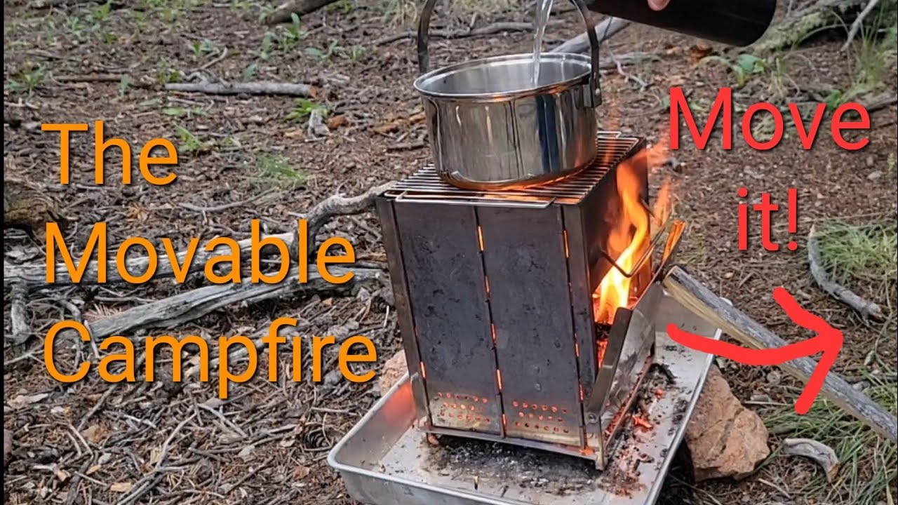 The Portable Campfire. 🔥 Redcamp Wood Burning Cook Stove, Large. Rain Tarp Setup.
