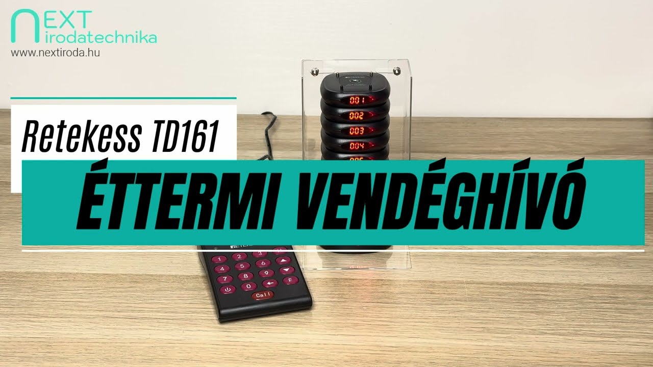 Retekess TD161 vezeték nélküli ügyfélhívó, vendéghívó rendszer bemutató