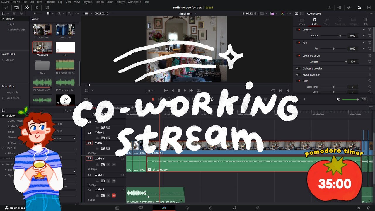 co-working stream~ ☆ I need to edit lol