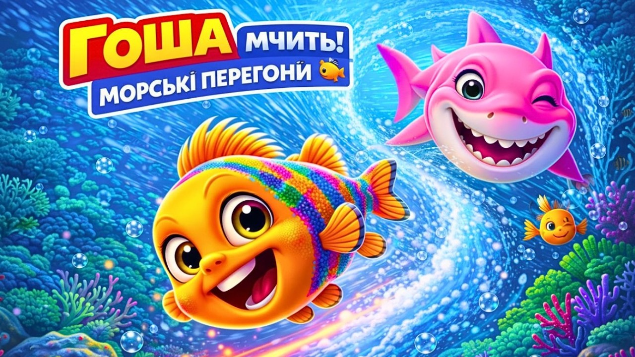 Рибка Гоша: Морські перегони 🐠 🌊 | Весела руханка для дітей | Дитяча пісня українською