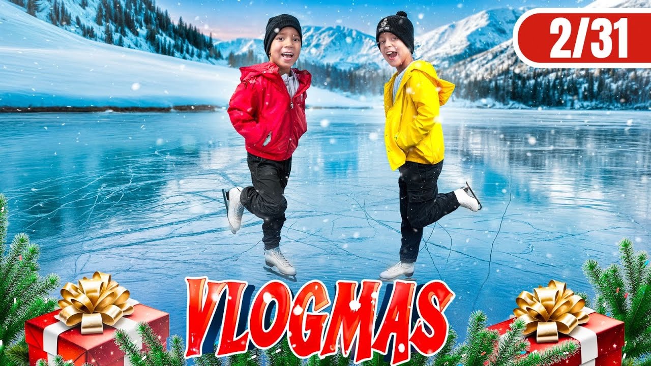 UČIMO KIDARE KLIZATI PO LEDU! VLOGMAS 2/31