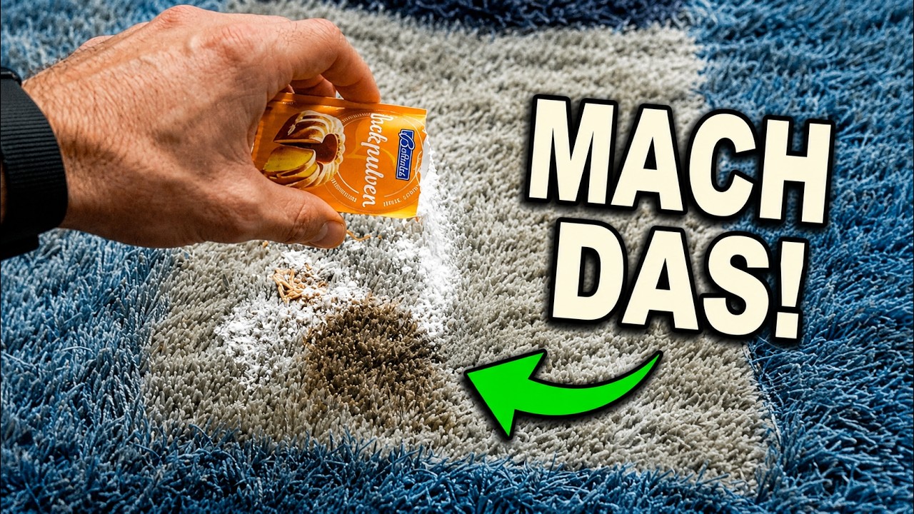 Teppich m&uuml;helos sauber machen / Teppichboden reinigen mit Backpulver &ndash; Flecken entfernen / Lifehack