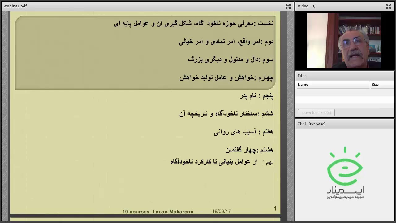 وبینار آموزه های ژاک لاکان  حسن مکارمی Hassan Makaremi,   Jacques Lacan