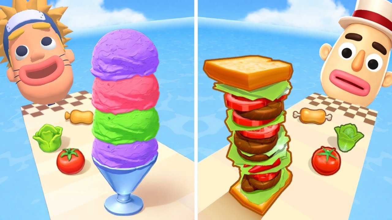 Sandwich Runner & Stacky Ice Cream Runner Gameplay | Perfect Food Stacking Runs #vdrsgaming