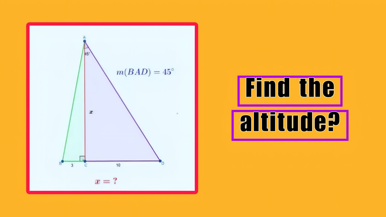 Find the altitude problem | #mrpimath #mathproblem 