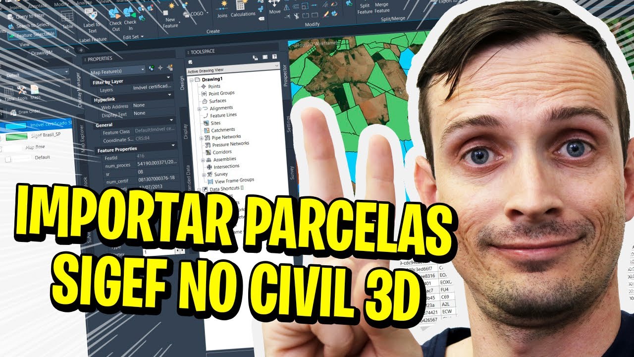 IMPORTAR PARCELAS SIGEF E SNCI - CIVIL 3D