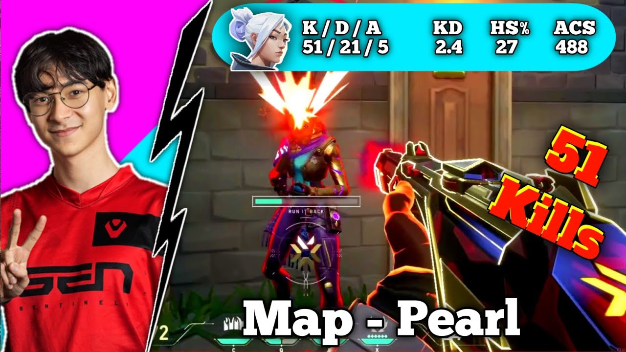 SEN TenZ Jett Epic 51 Kills On Pearl Competitive