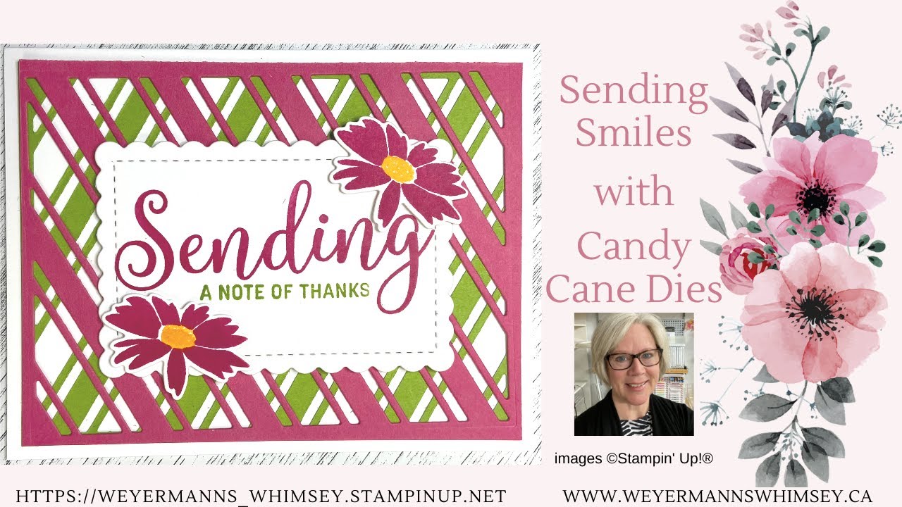 Sending Smiles with Candy Cane Dies Thank You card ideas