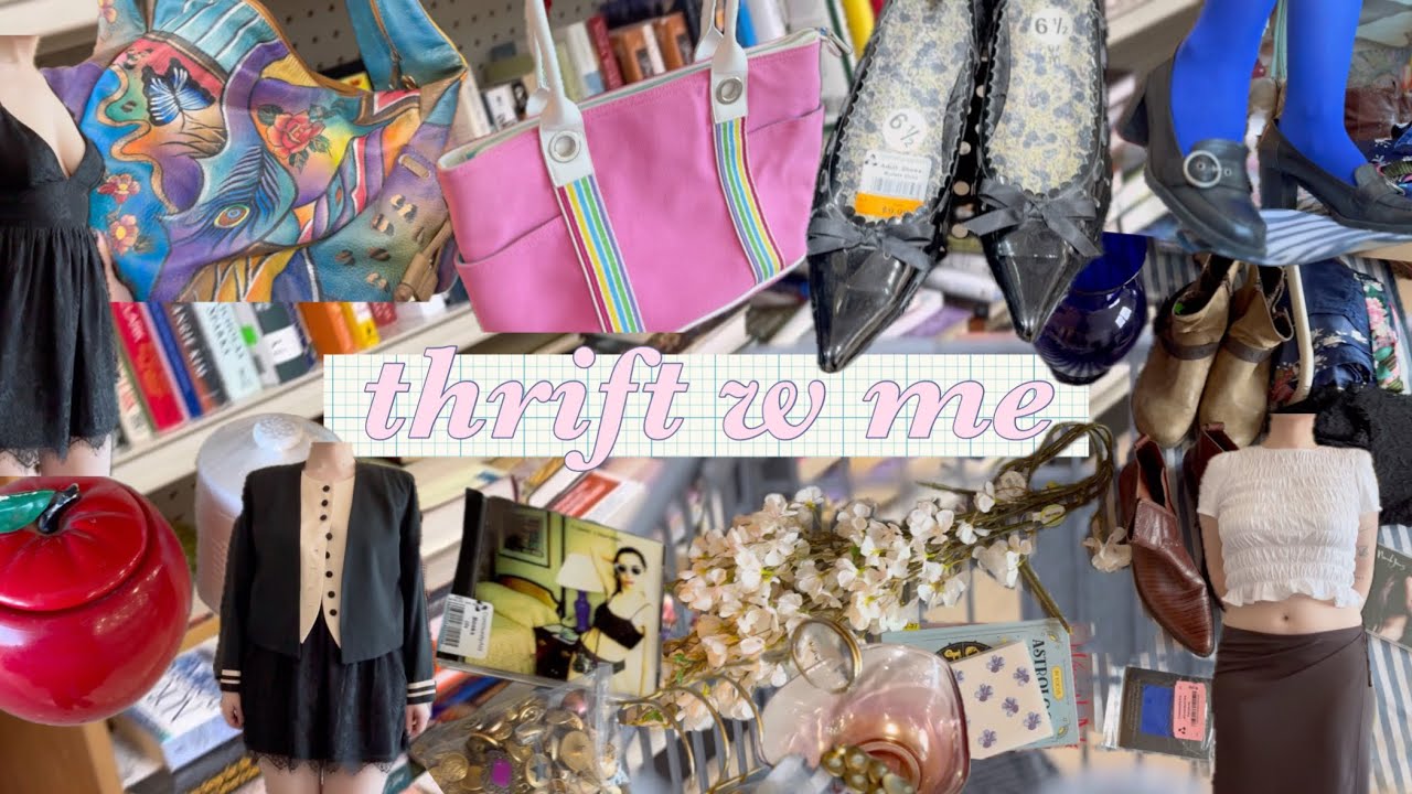Thrift with me for spring clothes !! + other fun treasures 🌸🌻🌷 plus haul !! 