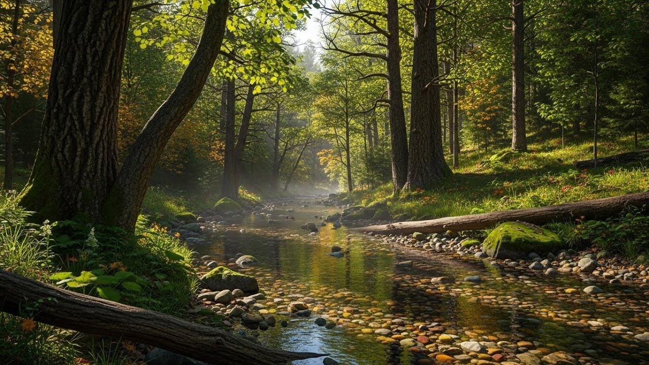 Deep Sleep River Sounds to Calm the Mind and Reduce Stress Throughout the Night | Black Screen