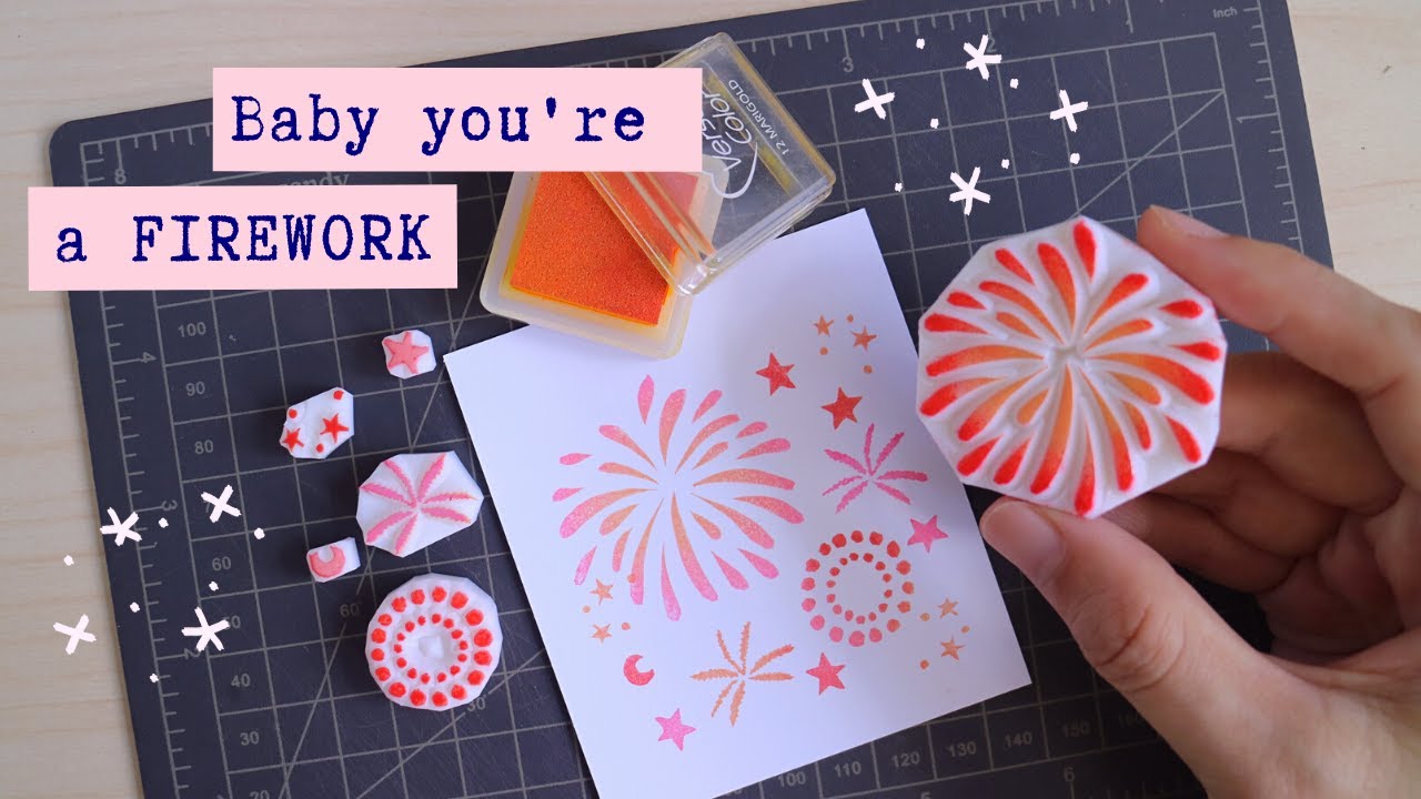 DIY Fireworks Rubber Stamp Carving Tutorial | Beginners | Happy National Day Singapore ✱ ParadeMade